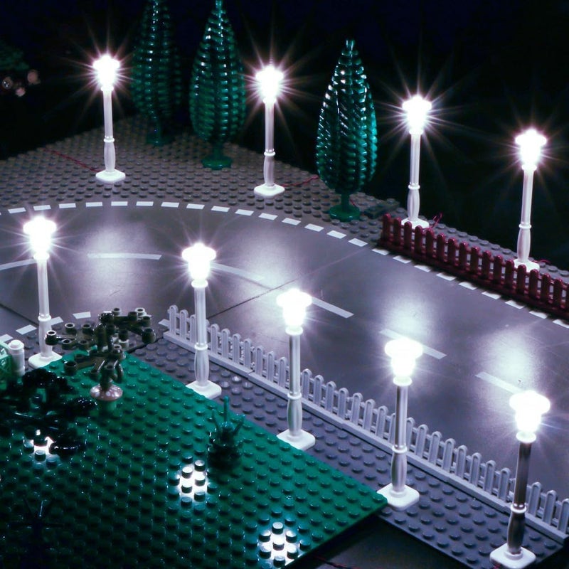 TEDDOO Store 15 City Street Light DIY LED Lighting Kit (10 in 1 USB Power Supply) Small Particle Building Block Lamp Compatible with Lego Building Blocks 2039 11062(White Column White Light) - Image 3